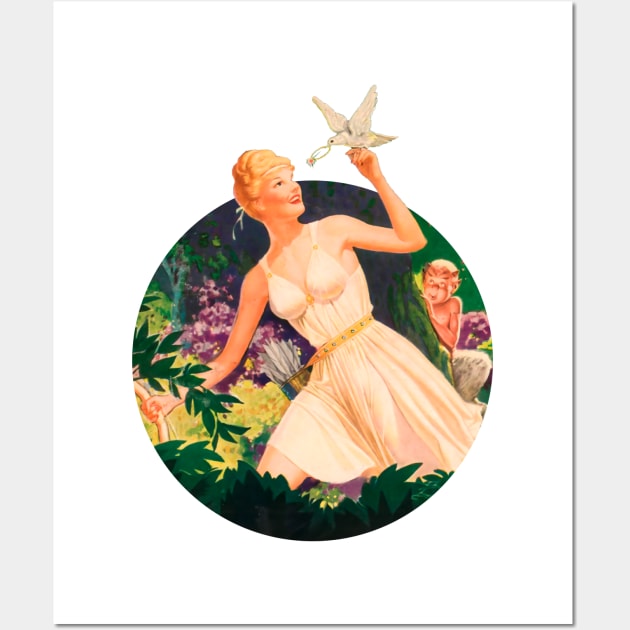 girl in the forest is observed retro vintage Wall Art by REVISTANGO